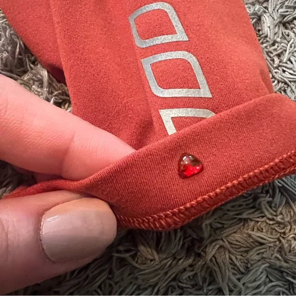 Lorna Jane Orange Leggings women’s size small with tie closure fitness pants - Picture 3 of 6